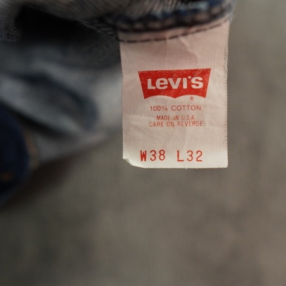 VTG Levis 505 Orange Tag Jeans Men 38*x32 (36x32 Blue Dark Wash Red Batwing USA - Picture 5 of 8
